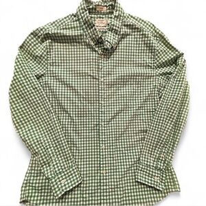 J. Crew Men's Green Gingham Button Down Shirt | XL